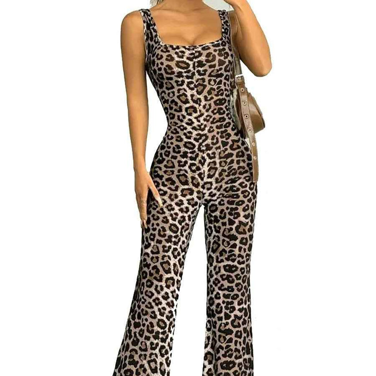 Summer New Slim Fit Backless Printed Jumpsuit for Women - Vintage Long Sleeve Dress Style