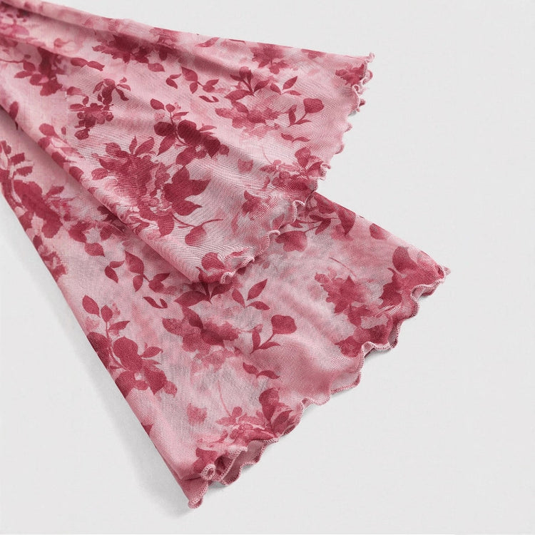 V-neck Lace Up Women Shirt - Printed Long Sleeve Slim Fit Top for Women - Florence Luxe