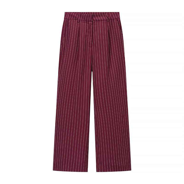 Female Casual Suit Jacket Pants - Versatile Striped Jacket with Casual Pants