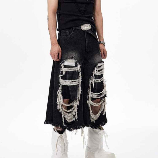 Cropped Ripped Patch Pants for a Trendy Look