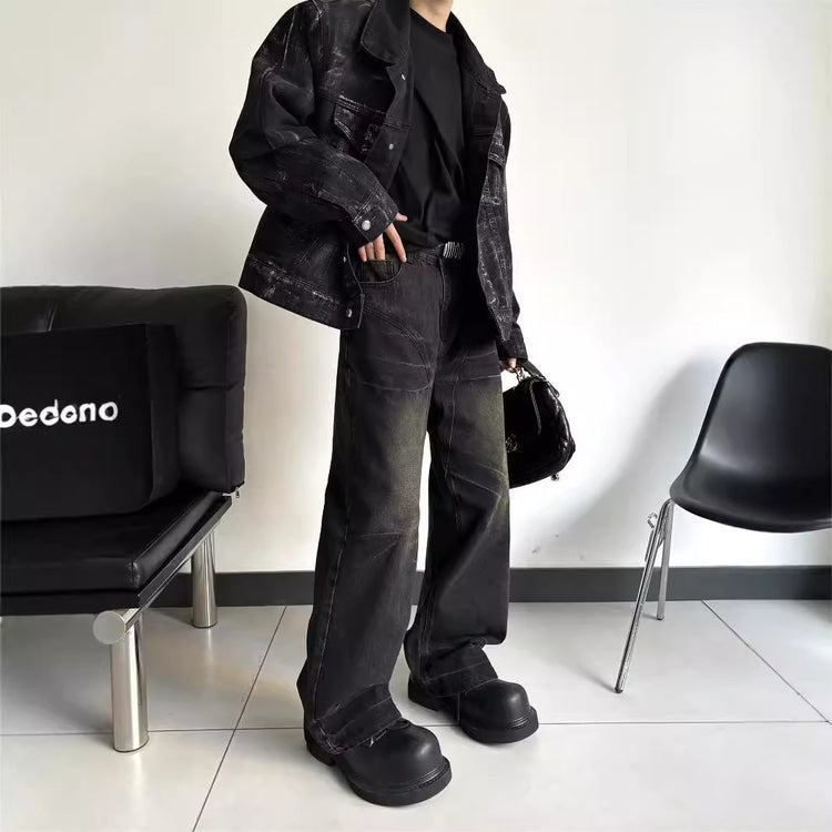 Black Mud Texture Paint - Straight Deconstructing Dirty Mud Texture - Florence Luxe