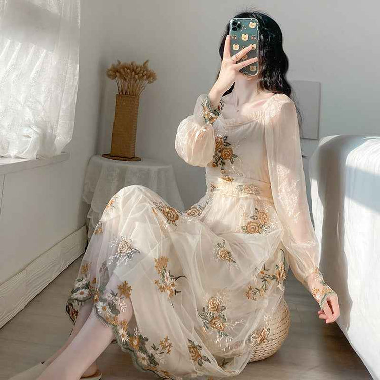 Bow Bandage Jeans for Women - Embroidered Net Skirt Style Loose-Fitting Wide-Leg Trousers for Stylish Comfort and Versatility