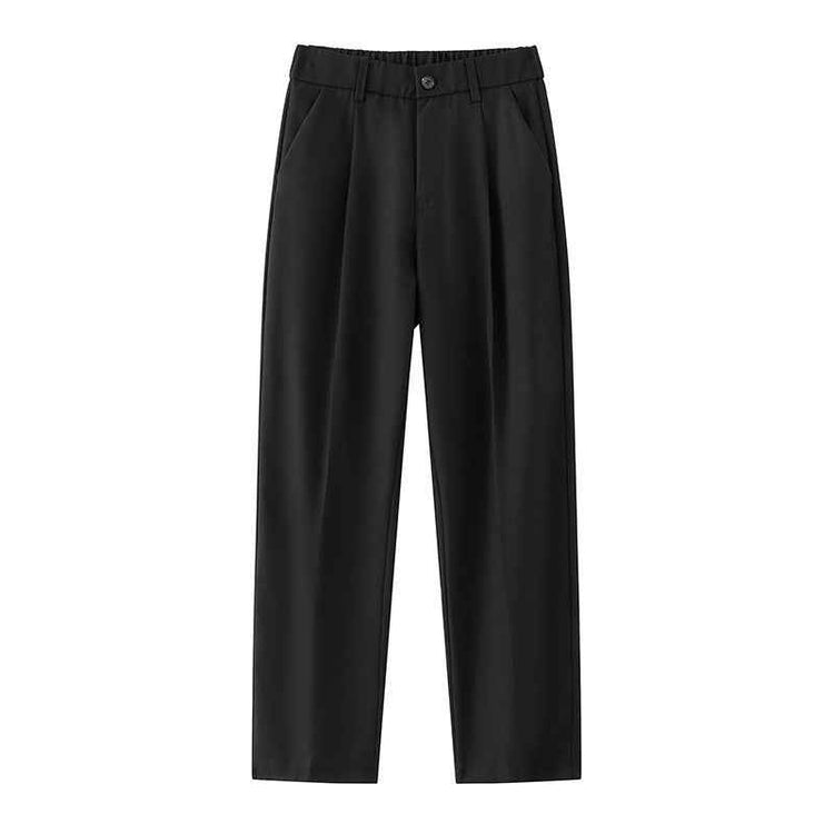 Loose Straight Black Casual Trousers Men