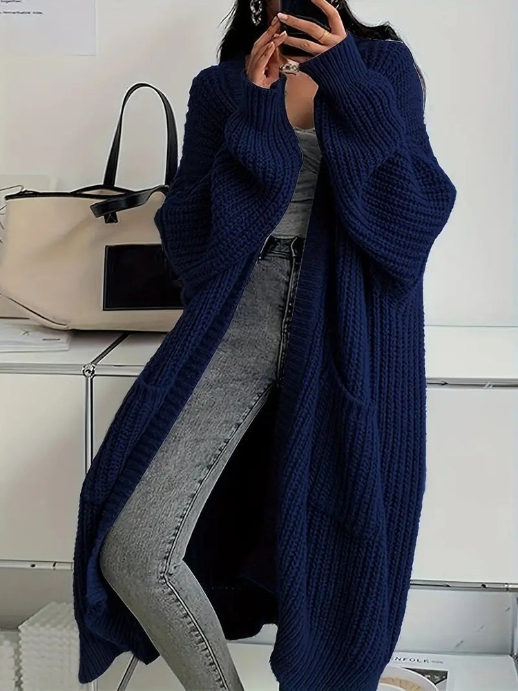 Autumn and Winter Long Knitted Cardigan for Women - Loose All-Matching Base Long-Sleeved Sweater - Florence Luxe