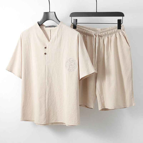 Loose Linen Menswear Set: Two-Piece Clothing for Ultimate Comfort