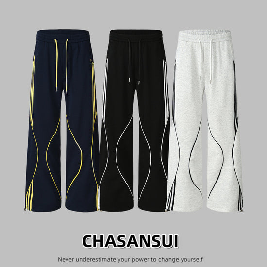 Autumn And Winter Leisure Sweatpants Loose Wide Leg Straight.
