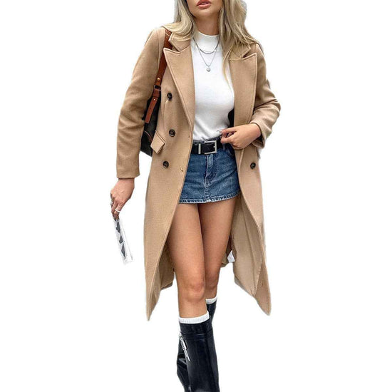 Casual Long Sleeve Coat Trench Coat Women&