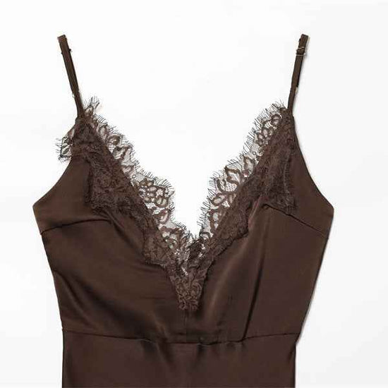 Fashion Temperament Suspender Lace Dress