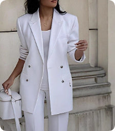 Casual Suits Fashion Long Sleeve Single-breasted Jacket Top And Slim Fit Trousers Women&