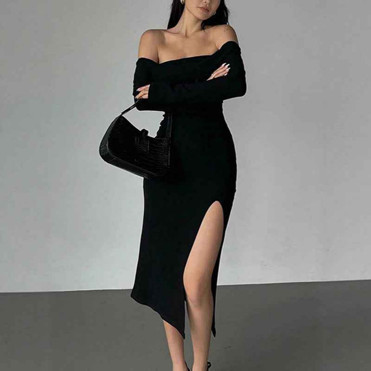 Slim-fit Tube Top Off-shoulder Dress Women