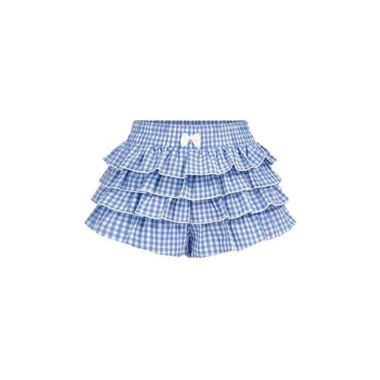 Summer Skirt Love Plaid Skirt Shorts Paired with Long Women&