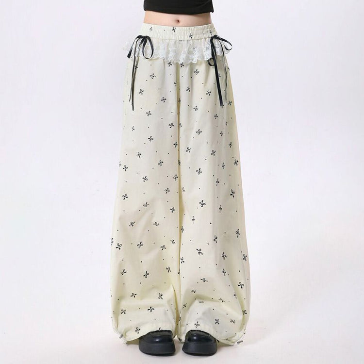 Casual Lace Pants for Women - Autumn Retro Style - Florence Luxe