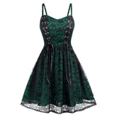 Skull Strap Dress Halloween Lace-up - Florence Luxe
