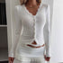 V-neck Lace Cardigan with Stitching for Women