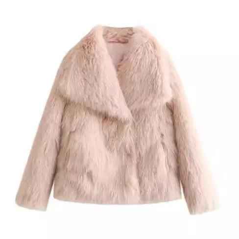 Winter Plush Coat for Women - Fashion Thicken Lapel Outwear Casual Long Sleeve Tops - Florence Luxe