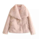 Winter Plush Coat for Women - Fashion Thicken Lapel Outwear Casual Long Sleeve Tops - Florence Luxe