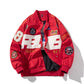Racing Suit Motorcycle Jacket with Embroidered Baseball Design - Florence Luxe