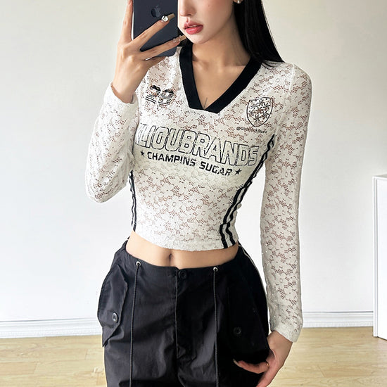 Solid Color Slim Fit Midriff-baring Fashion Long Sleeve Women