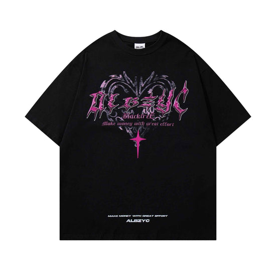 Retro Printed T-Shirt - Round Neck Short Sleeve Design