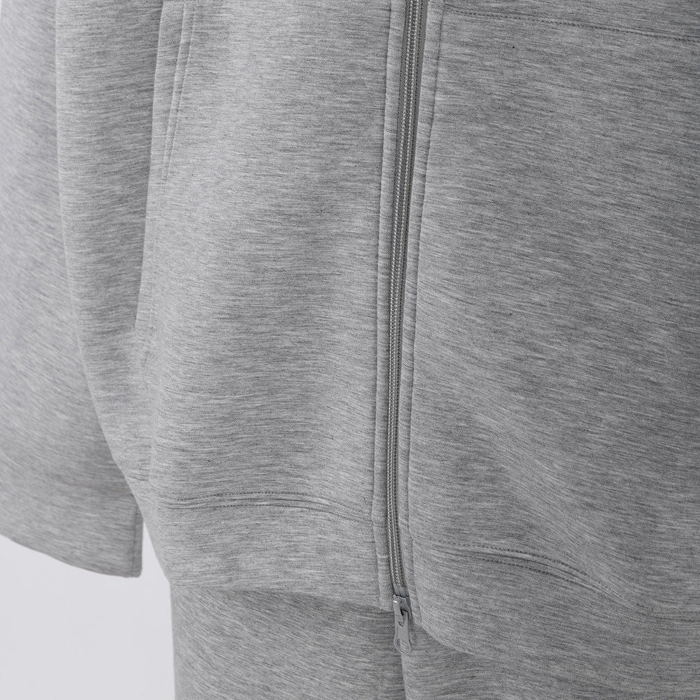 Korean Women Loose Sports Sweater Set with Zipper for Ultimate Comfort - Florence Luxe