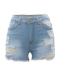 High Elastic Denim Shorts for Women - Ripped Design Ideal for Style and Comfort