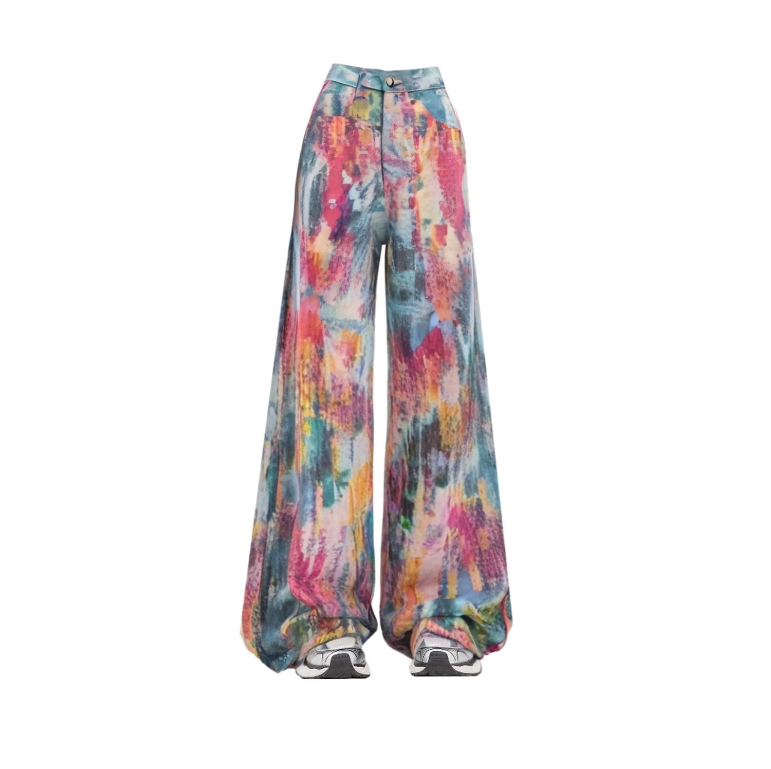 Printed Splash-ink Palette Dopamine Color Jeans For Women - Florence Luxe