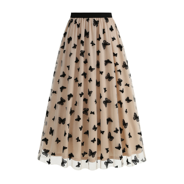 Fashion High Waist Mesh Skirt with Big Hem for Women - Florence Luxe