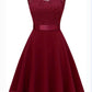 European And American Hollow Waist Solid Color Dress - Sleeveless Lace Hepburn Style