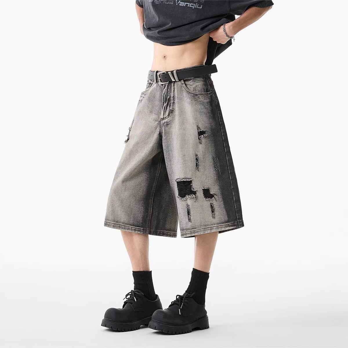 High Street Water Washed Denim Shorts for Effortless Style