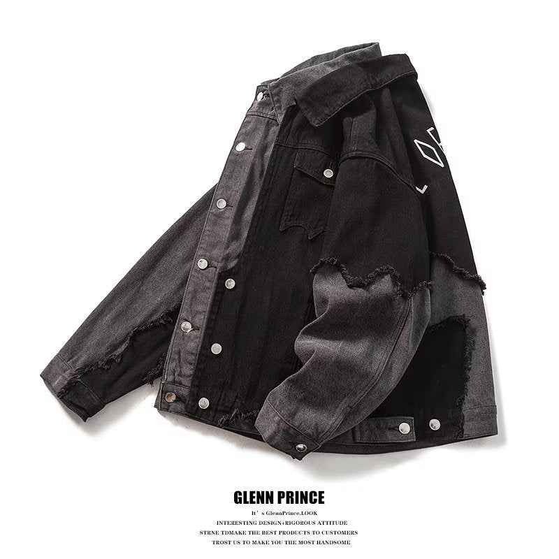 Black Sequin Sheer Open-Front Shirt - Hong Kong Style Loose Men’s Coat with Oversized Silhouette for Stylish Layering