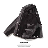 Black Sequin Sheer Open-Front Shirt - Hong Kong Style Loose Men’s Coat with Oversized Silhouette for Stylish Layering