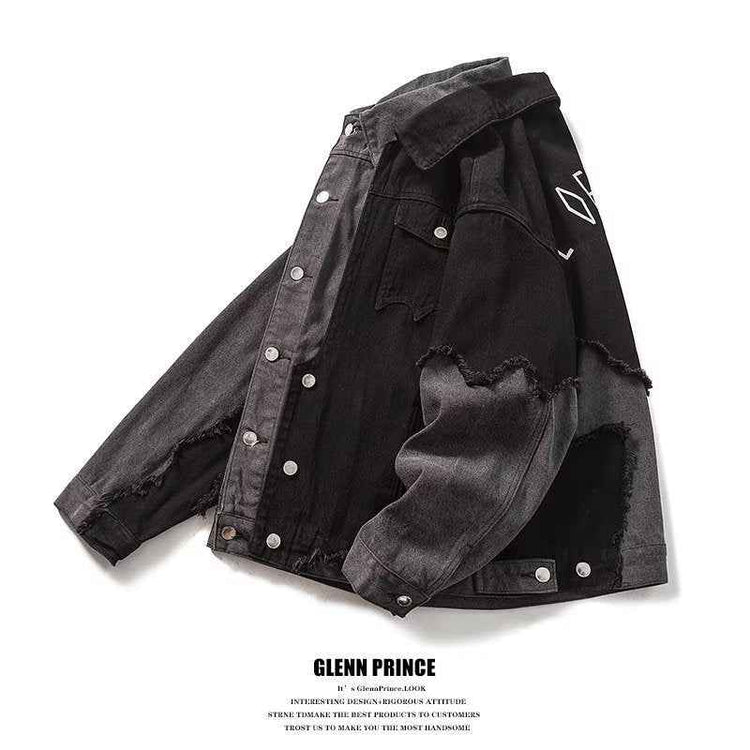 Black Sequin Sheer Open-Front Shirt - Hong Kong Style Loose Men’s Coat with Oversized Silhouette for Stylish Layering