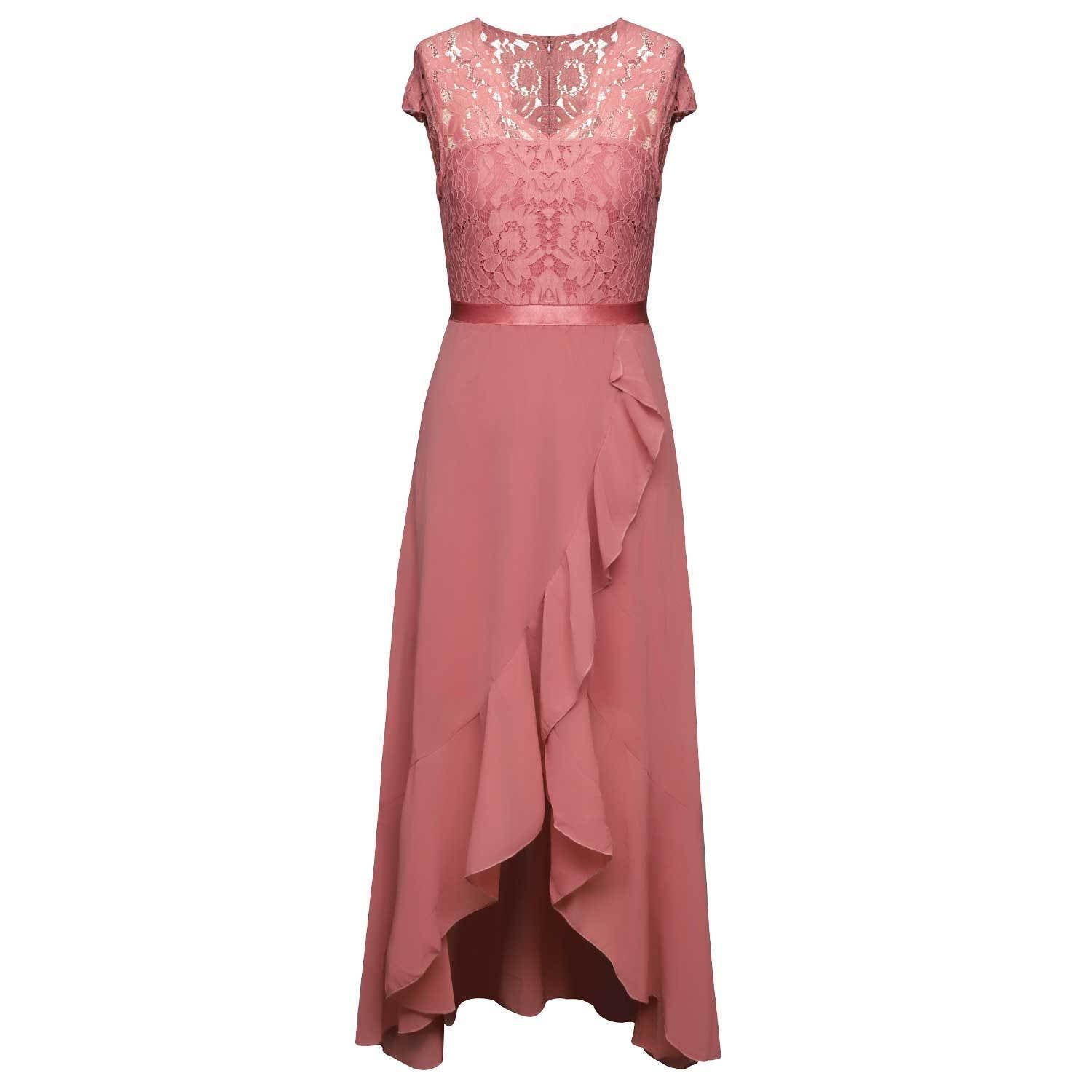 New Elegant Lace Party Dress - Long Formal Evening Dress with Floral Embroidery for Bridesmaids - Florence Luxe