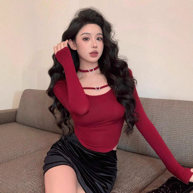 Irregular Hem Slimming T-shirt for Women - Stylish Inner Bottoming Shirt - Florence Luxe