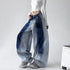 Retro Gradient American All-match Loose Machete Casual Denim Trousers for Women with Long Sleeve Graphic Tees for Women - Florence Luxe