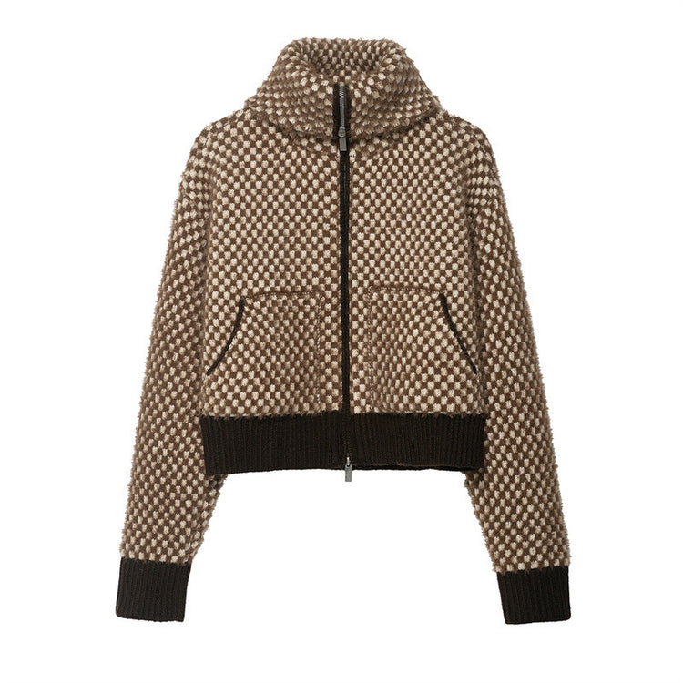 Loose Patchwork Knitting Coat For Women - Florence Luxe