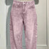 Ins Shiny Straight Wide-Leg Jeans with Pockets - Fashionable Loose Trousers for Women - Florence Luxe