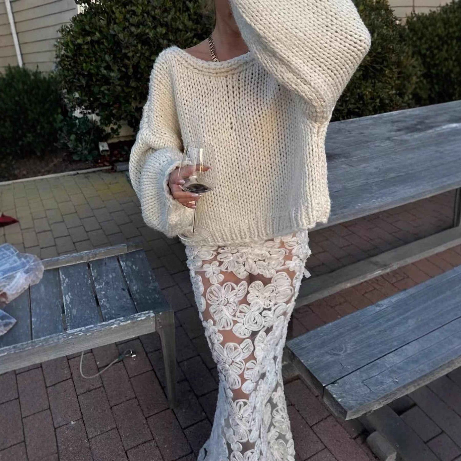 Backless Lace Up Sweater - Long Sleeve Loose Sweater for Effortless Style