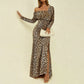 New Square Neck Leopard Print Slim-Fit Dress for Elegant Style - Florence Luxe