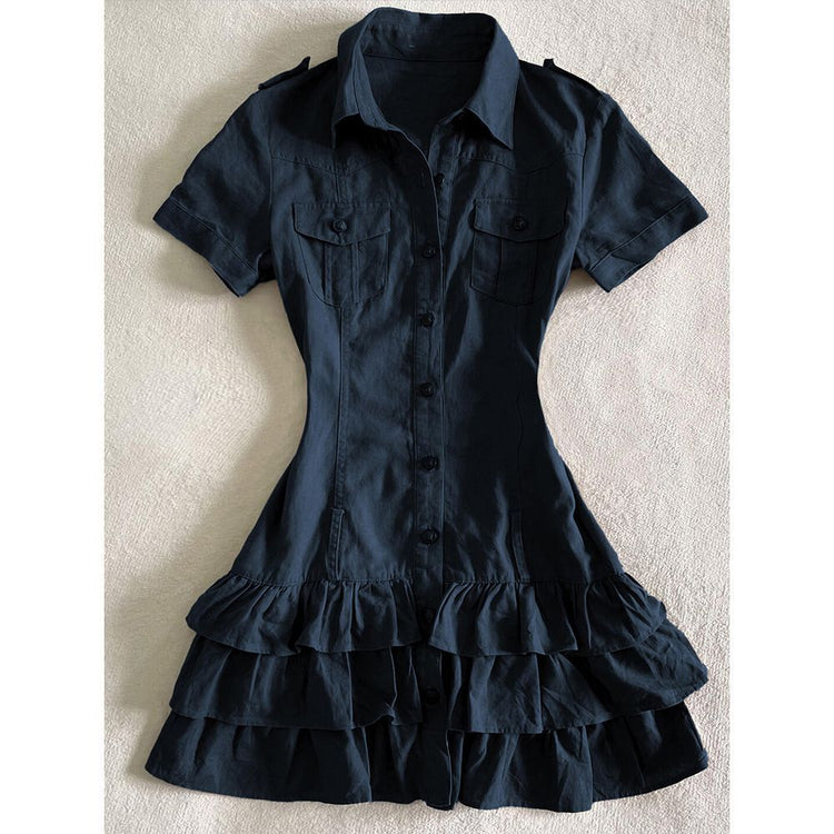 Navy Blue Cake Shirt Women&