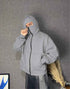 Double-layer Masked Hooded Loose Zip Men&