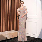 Sequin Fishtail Dress for a Long Slimming Look