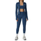 Zipper Slim Fit Yoga Suit - Three-Piece Health Sports Activewear