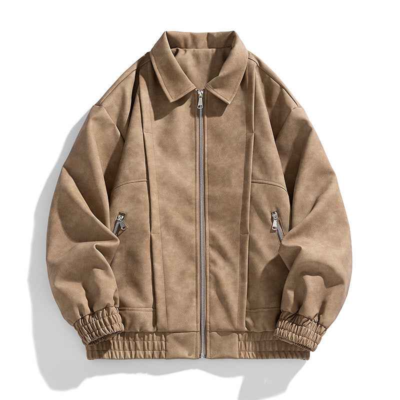 Workwear Leather Jacket Men&