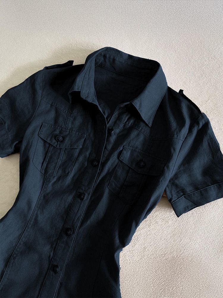 Navy Blue Cake Shirt Women&