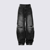 Street Fashion Vintage Jeans with Ripped Stitching