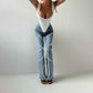 Rhinestone Loose Straight Leg Jeans for Women - Fashionable Casual Pants with Stylish Denim Design