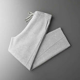 Seamless Wool Hoodie and Pants Set for Men - Pure Wool Knitted Two-Piece Set with Drawstring