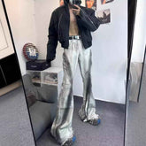 American Street Retro Heavy Rough Black Selvedge Jeans with Ribbon Gradient