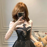 Square Collar Lace Tube Top Dress Two-Piece Set for Women - Florence Luxe